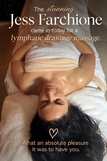 Jess Farchione visiting Firmin Fitness and Wellness for a lymphatic drainage massage with Kate.