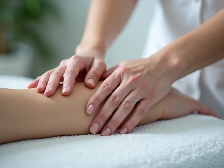 Gentle lymphatic drainage massage treatment.