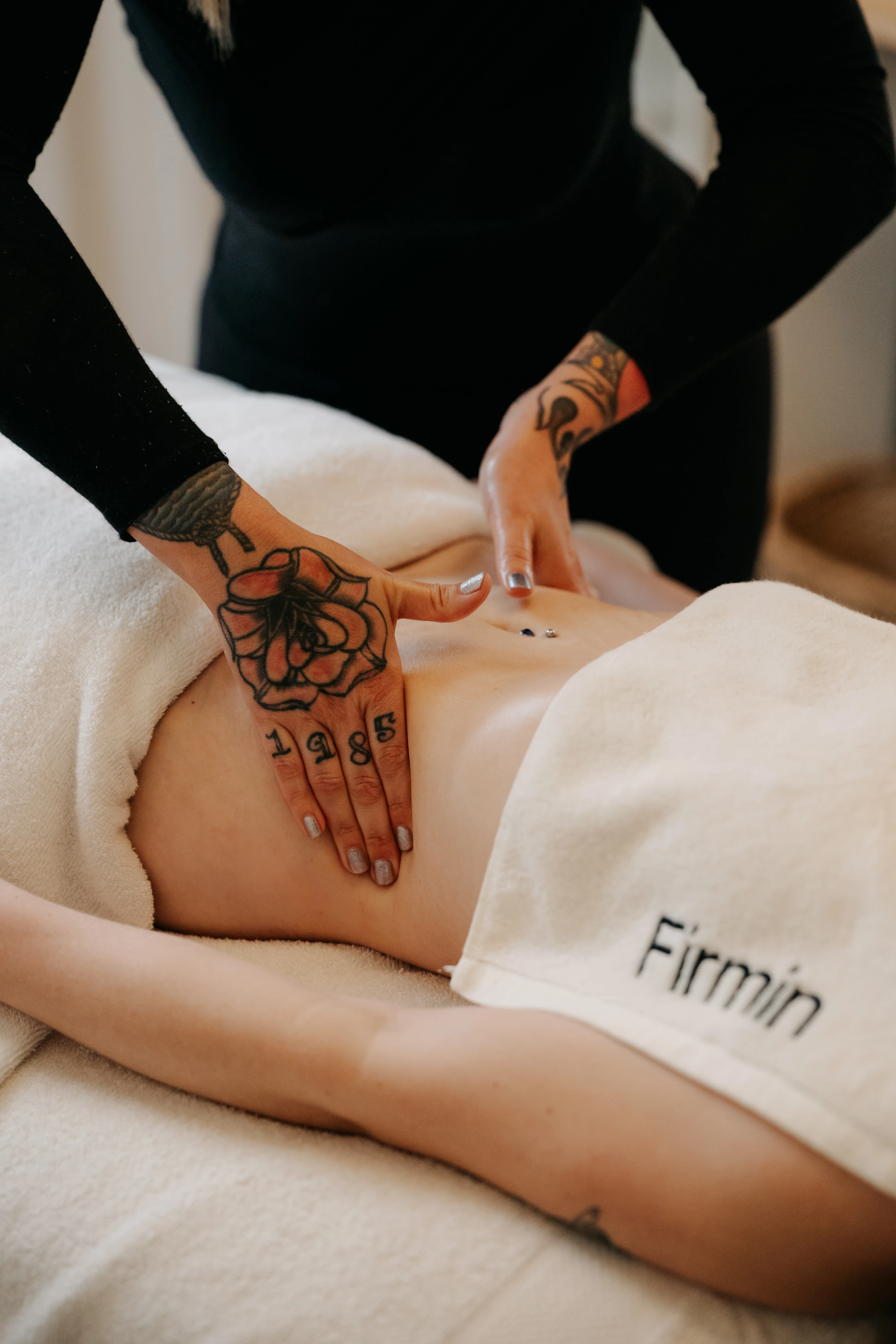 Studio detail from a lymphatic drainage massage session at Firmin Fitness and Wellness.