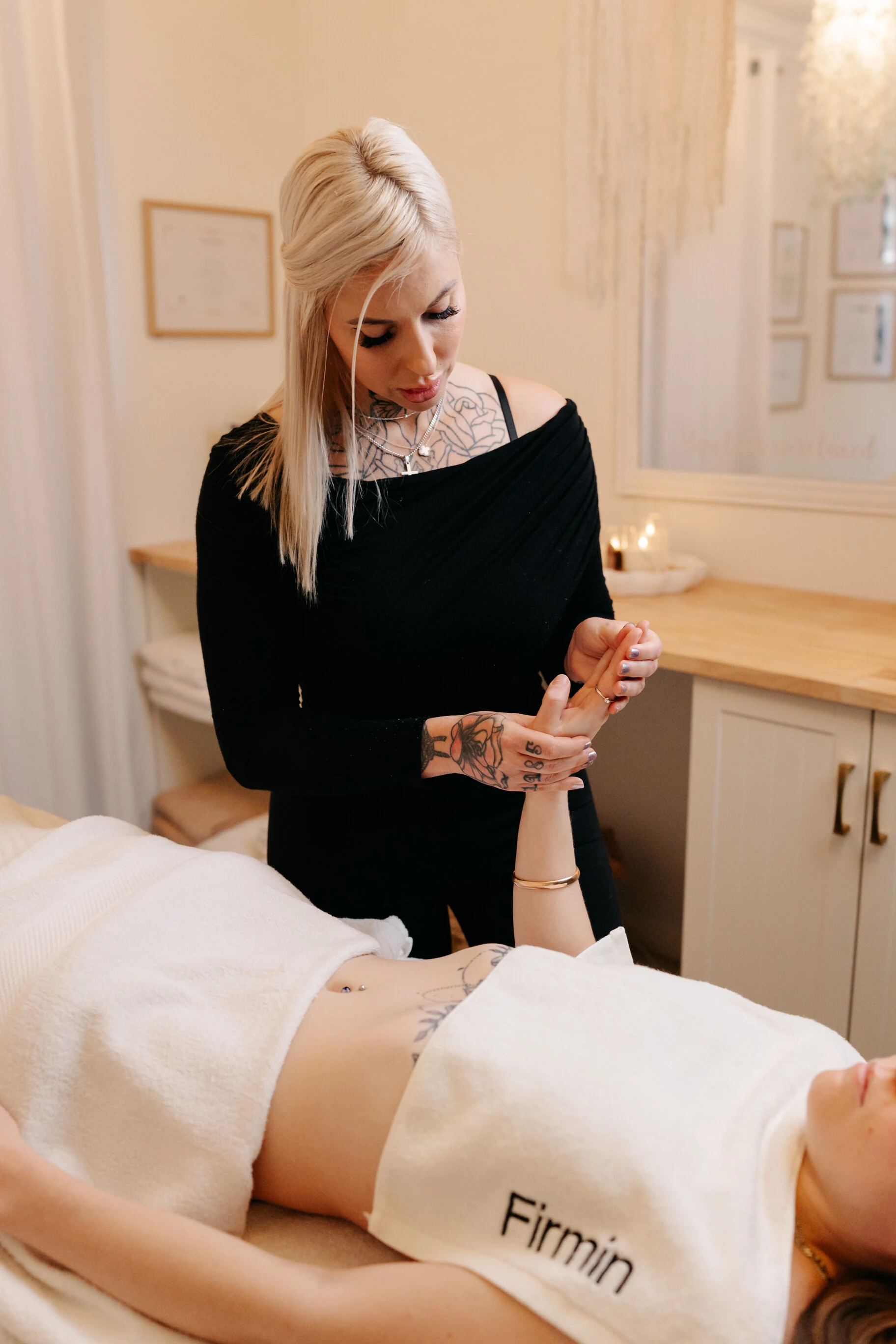 Gentle hands-on kids lymphatic massage treatment